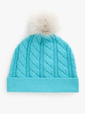 NWT women’s Talbots Soft Cable Knit Beanie in opal blue